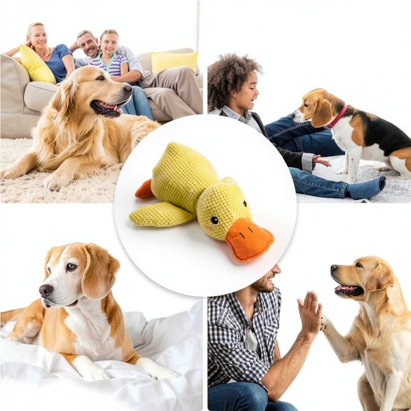 Generic Calming Duck Dog Toy Chew Resistant Plush Pet-5