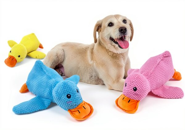 VOXGET Duck Dog Toy Plush Crinkle Quack Sound Interactive-8