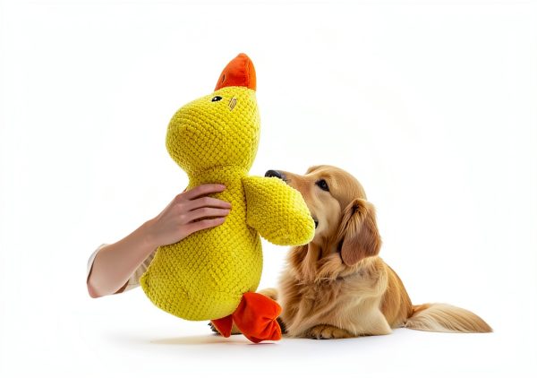 VOXGET Duck Dog Toy Plush Crinkle Quack Sound Interactive-2
