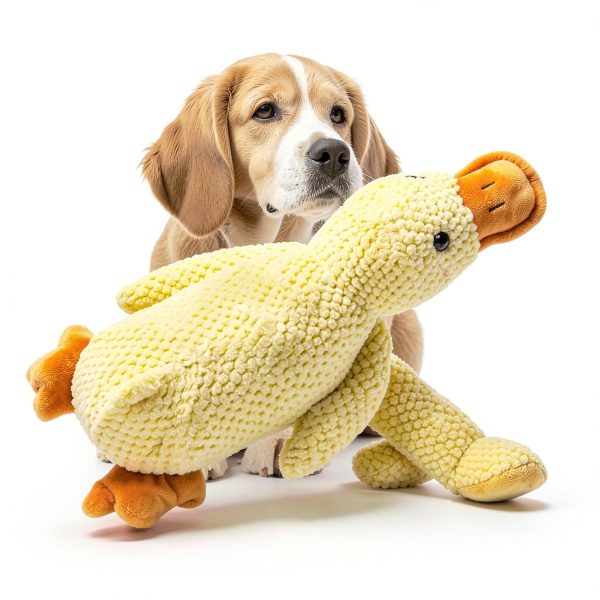 SENLEND Calming Duck Dog Toy Chew Safe Quacking Sound-5