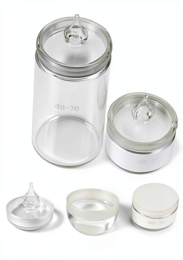 SOLUSTRE Glass Weighing Bottle Wide Mouth Lab Container-1