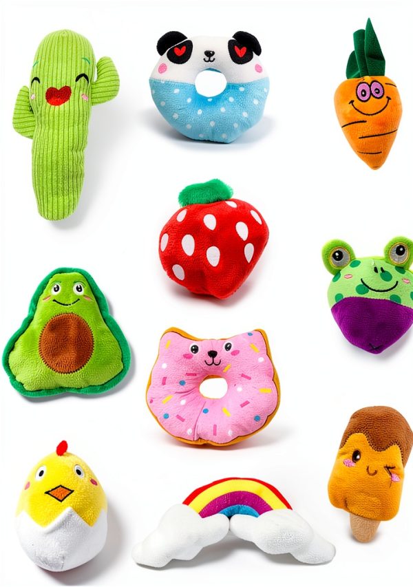 Jalousie Squeaky Plush Dog Toys 18 Pack Dental Cleaning Fun-4