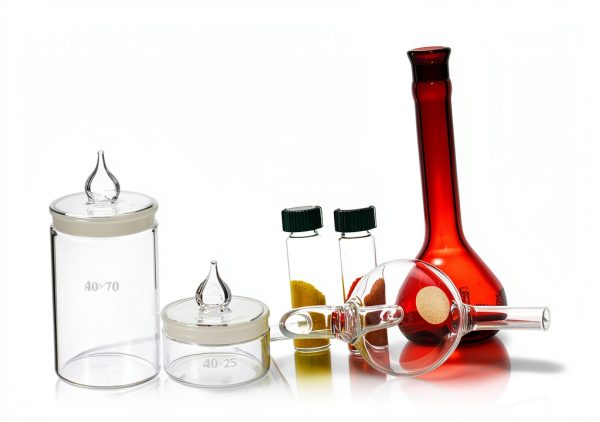 SOLUSTRE Glass Weighing Bottle Wide Mouth Lab Container-4