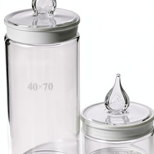 SOLUSTRE Glass Weighing Bottle Wide Mouth Lab Container-0