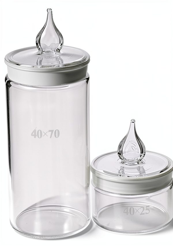 SOLUSTRE Glass Weighing Bottle Wide Mouth Lab Container-0