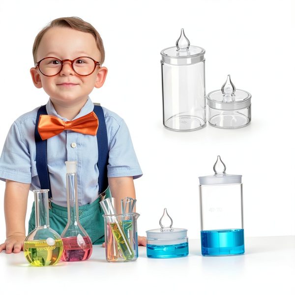 SOLUSTRE Glass Weighing Bottle Wide Mouth Lab Container-7