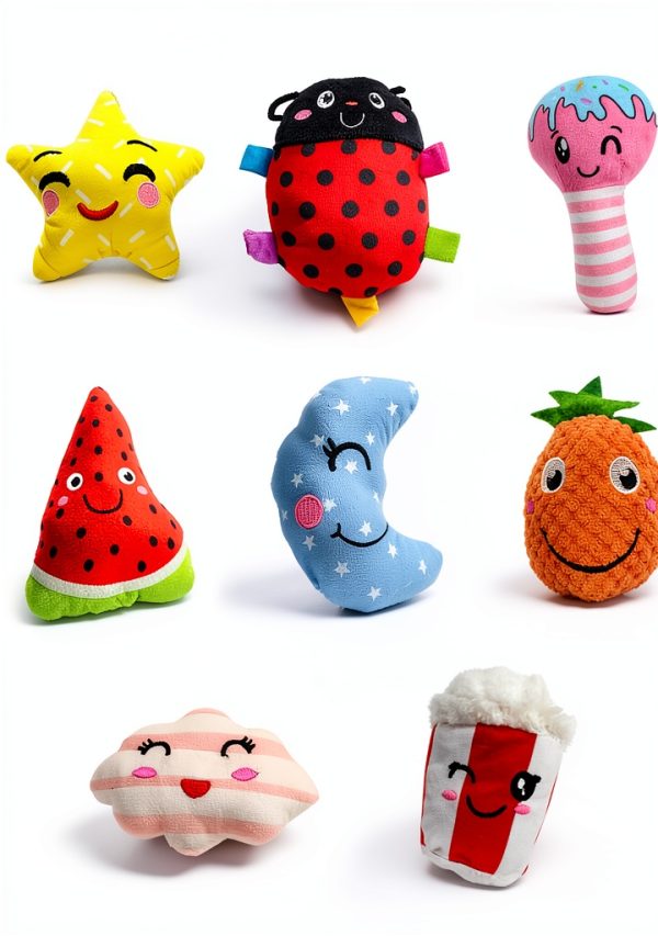 Jalousie Squeaky Plush Dog Toys 18 Pack Dental Cleaning Fun-5