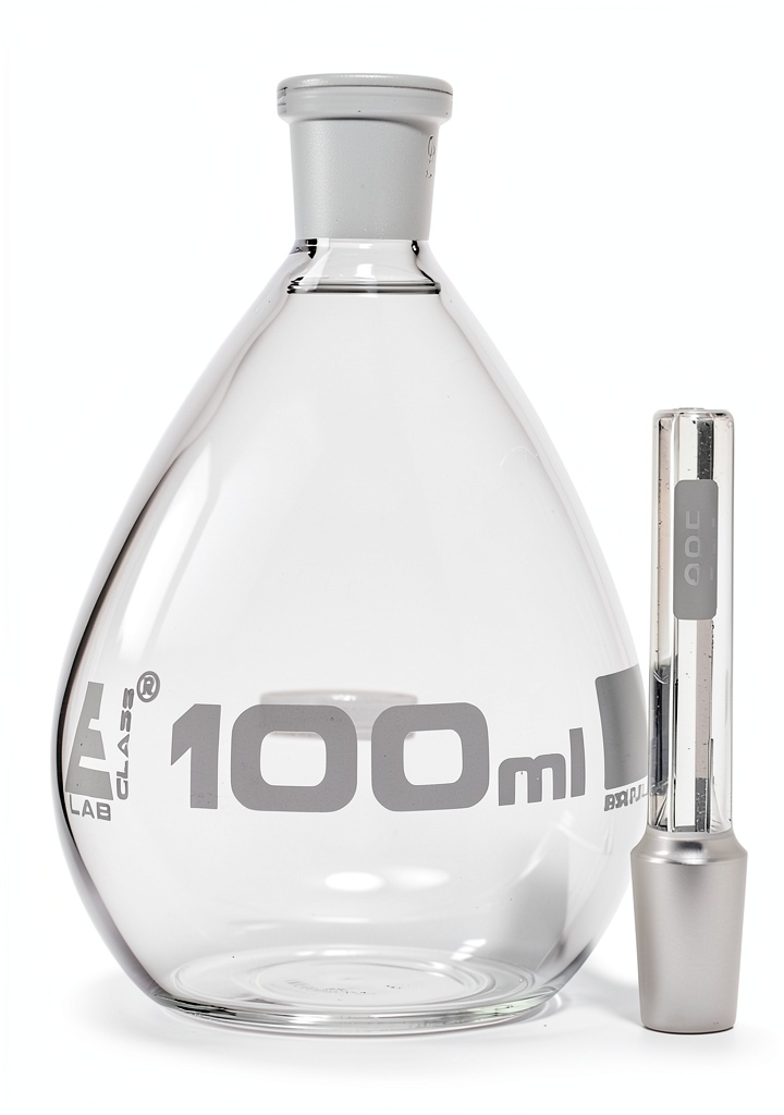 Eisco pycnometer being filled with liquid in a laboratory setting