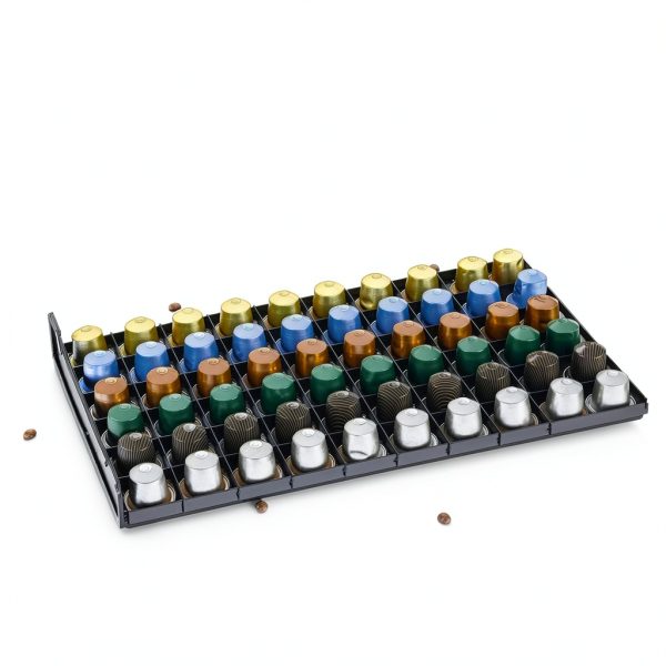 Capsule Drawer Coffee Pod Storage Compatible for Nespresso Support Metal Holder 60 Pcs-8