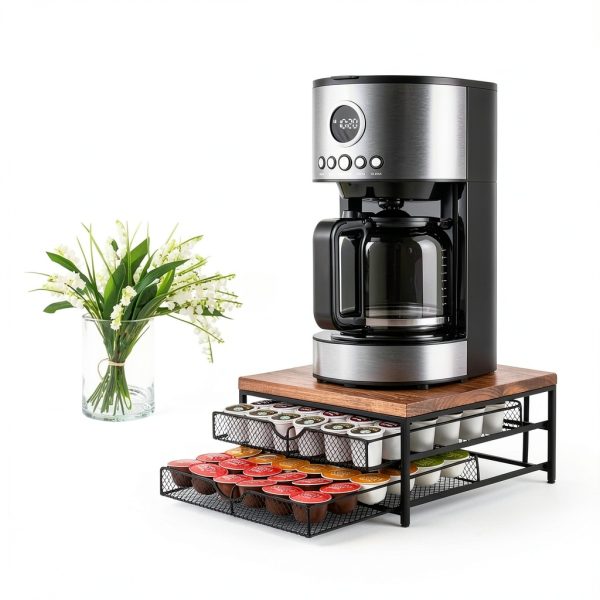 NHZ Coffee Pod Drawer Holder for K cup, 2-Tier Coffee Pod Drawer Holder Organizer, No Assembly Required, K Cup Holder with 72 Capacity Capsule Pods. K Cup Organizer Suit for Home Office,Kitchen-6
