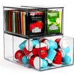3 Tea and Coffee Organizer and Storage, Acrylic Tea Bag Holder Organizer, Plastic K Cup Drawer Container for Cabinet-0