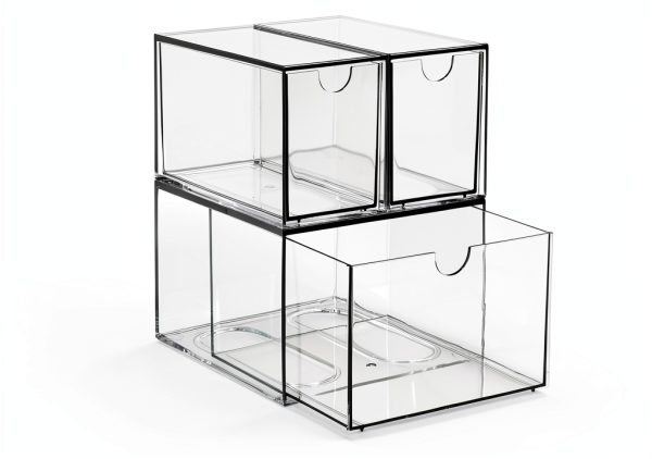 3 Tea and Coffee Organizer and Storage, Acrylic Tea Bag Holder Organizer, Plastic K Cup Drawer Container for Cabinet-2