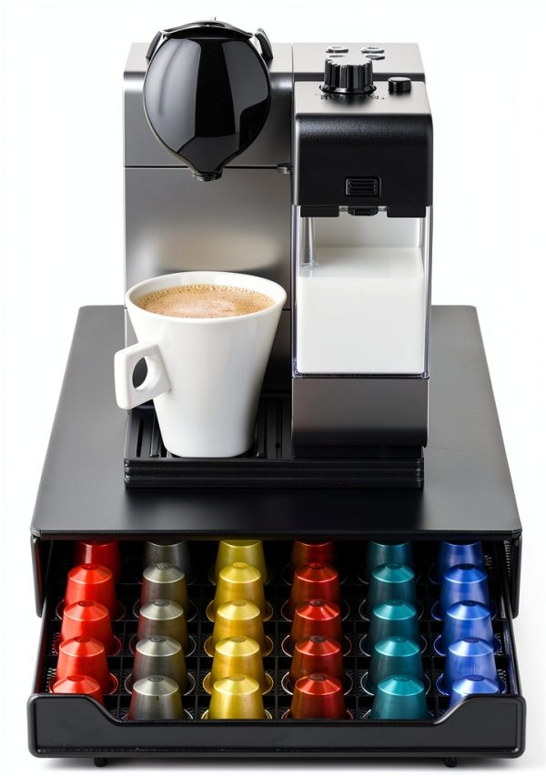 Capsule Drawer Coffee Pod Storage Compatible for Nespresso Support Metal Holder 60 Pcs-5
