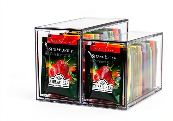 3 Tea and Coffee Organizer and Storage, Acrylic Tea Bag Holder Organizer, Plastic K Cup Drawer Container for Cabinet-3