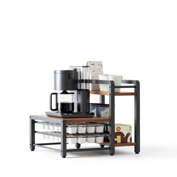 Coffee Pod Drawer Holder YATINEY 2‑tier Organizer Rustic Brown 56‑Pod-6
