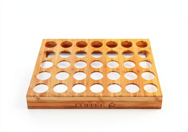 MinBoo BamBoo k cup holder Drawer or Countertop k cup Organizer Coffee Pod Holder Hold 35 Coffee Pod Storage Kcup coffee pods holder for coffee station Office and Kitchen k cup storage-1