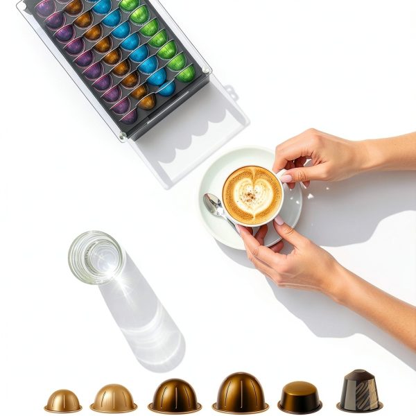 Coffee Pod Holder VIONEXA Nespresso Rail Drawer Black 40 Pods-1