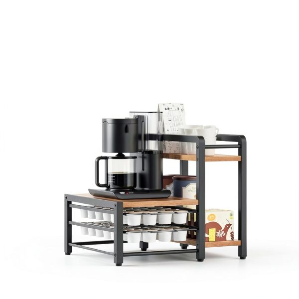 Coffee Pod Drawer Holder YATINEY 2‑tier Organizer Rustic Brown 56‑Pod-4