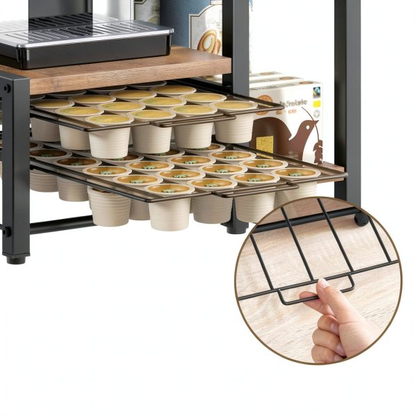 Coffee Pod Drawer Holder YATINEY 2‑tier Organizer Rustic Brown 56‑Pod-3