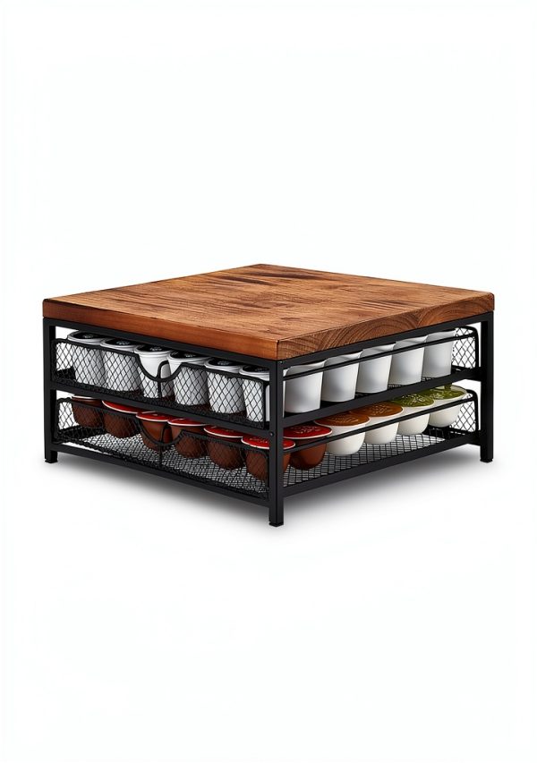 NHZ Coffee Pod Drawer Holder for K cup, 2-Tier Coffee Pod Drawer Holder Organizer, No Assembly Required, K Cup Holder with 72 Capacity Capsule Pods. K Cup Organizer Suit for Home Office,Kitchen-4