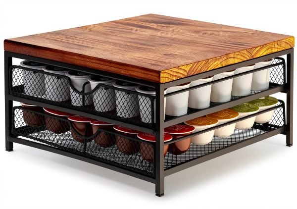 NHZ Coffee Pod Drawer Holder for K cup, 2-Tier Coffee Pod Drawer Holder Organizer, No Assembly Required, K Cup Holder with 72 Capacity Capsule Pods. K Cup Organizer Suit for Home Office,Kitchen-3