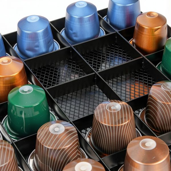 Capsule Drawer Coffee Pod Storage Compatible for Nespresso Support Metal Holder 60 Pcs-7