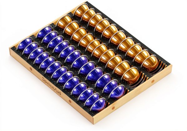 SpaceAid Coffee Pod Holder for Nespresso Vertuo 40/52 Pods Bamboo-0