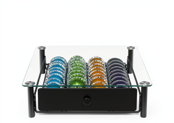 Coffee Pod Drawers ROWISE Tempered Glass 40 Capsule Capacity-1