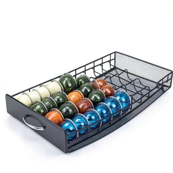 Nespresso Vertuoline Storage Drawer Black Metal 40 Pod Organizer-6