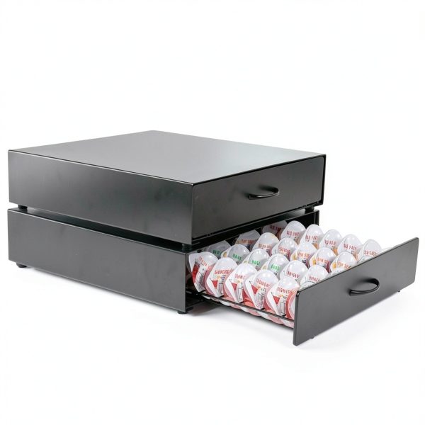 Bartesian Pod Holder Holds 40 Capsules Stackable Black Matte Organizer-3