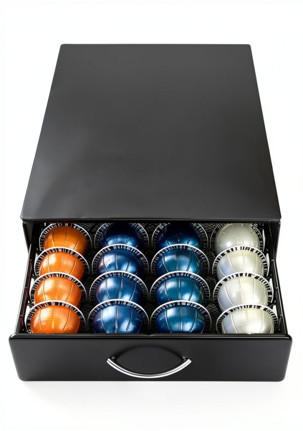 Nespresso Vertuoline Storage Drawer Black Metal 40 Pod Organizer-3