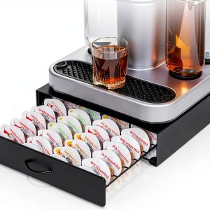 Bartesian Pod Holder Holds 40 Capsules Stackable Black Matte Organizer-0