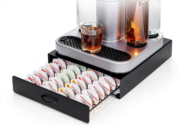Bartesian Pod Holder Holds 40 Capsules Stackable Black Matte Organizer-0